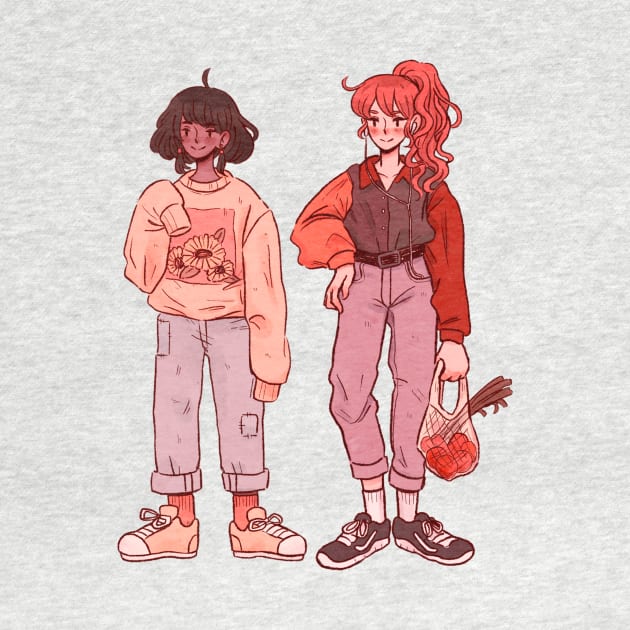 Warm 90s fashion girls by RedBeanPorridge TeePublic Store